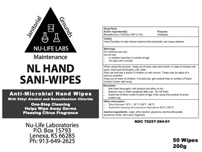 Bottle Label (Dp1594.fda.c01.bottle Nl Hand Sani Wipes Wipes Nu Life)